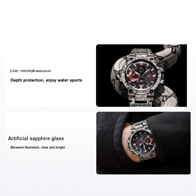 Casio Men's Silver Mt-G Series 200M Water Resistant Solar Quartz Movet Resin Strap Watch Watches Mtg-B1000wlp-1A