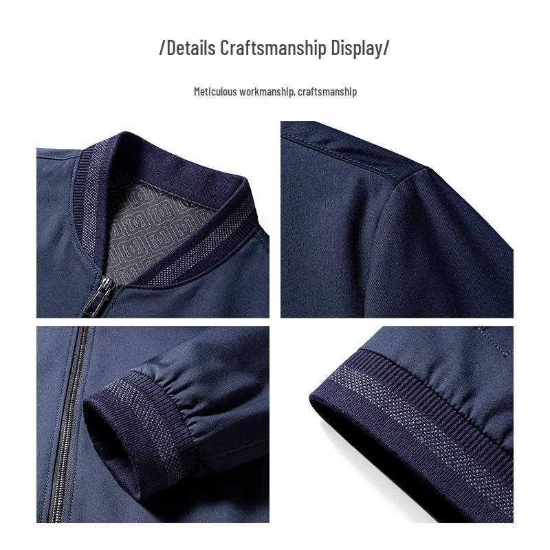 MONTAGUT Men's Spring Autumn Casual Baseball Collar Jacket