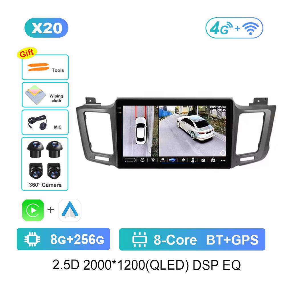 GPS Navigation Android System for Toyota RAV4 RAV 4 Xa40 2012 - 2019 Car Video Multimedia Player Split Screen 4G BT DSP Stereo