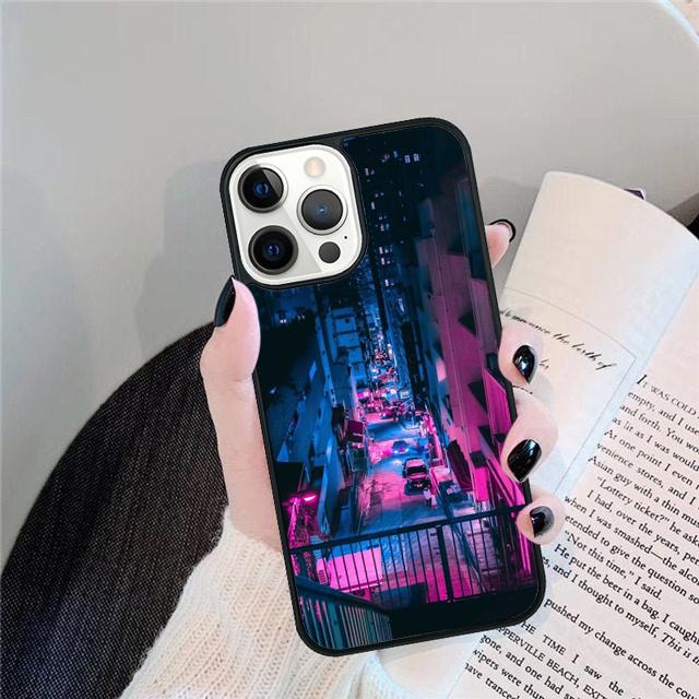 Japanese streets Tokyo Neon Wonderland phone Case For iPhone 16 15 14 Plus X XR XS apple 16 11 12 13Pro Max coque
