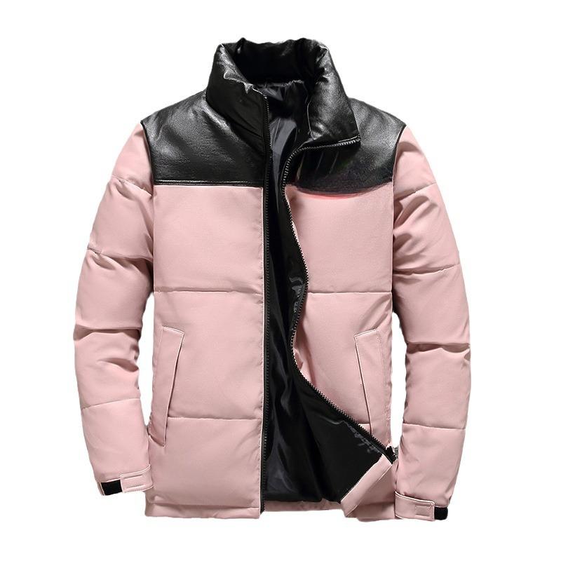 Winter Thickened Pu Leather Men's New Korean Style Loose Student Trendy Down Jacket for Boys and Girls