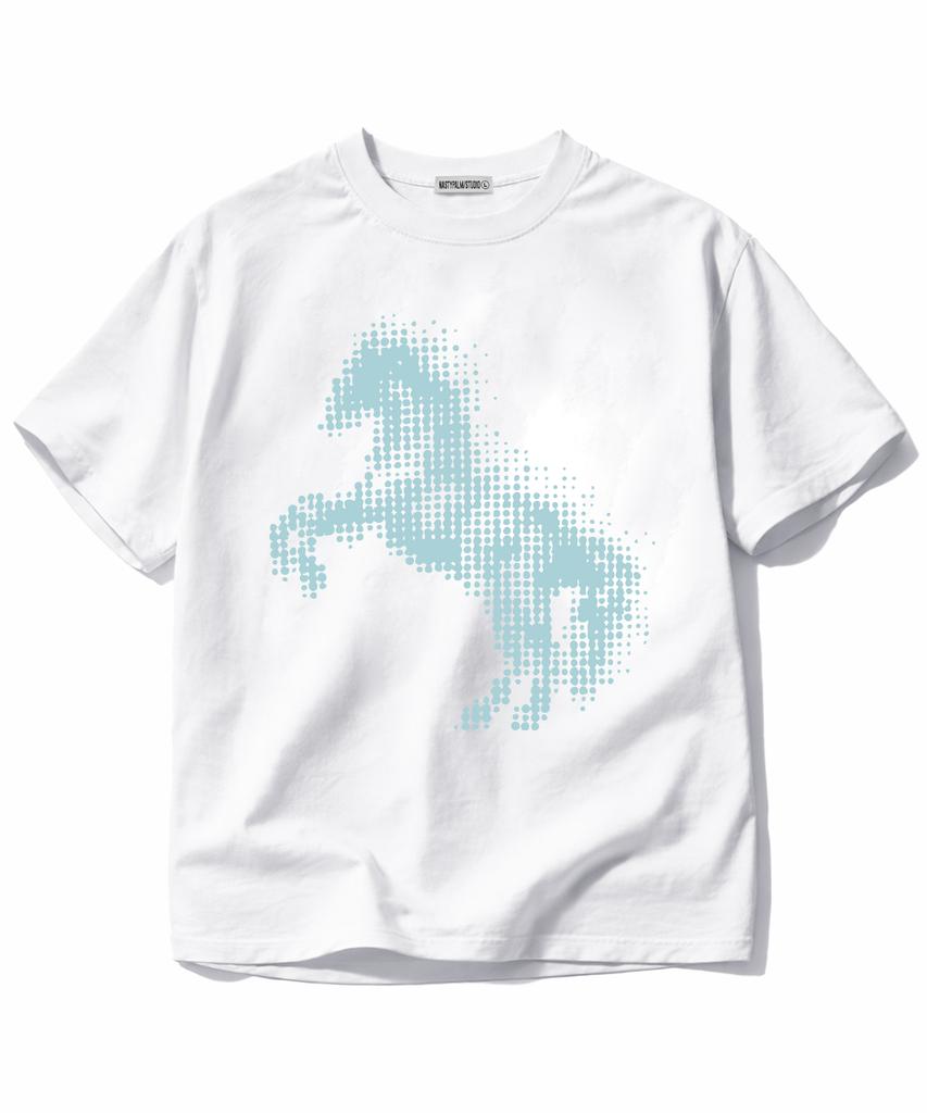 NP STUDIO Dot Stallion Oversized Short Sleeve T-Shirt [ White ]
