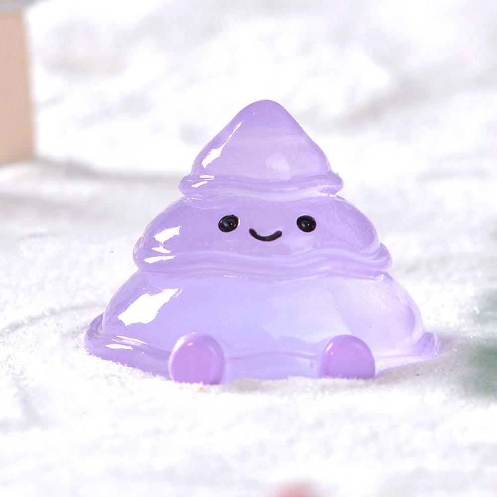 Christmas Cute Luminous Melted Christmas Tree Resin Small Accessory DIY Micro Landscape Snow Landscape Mini Ornament