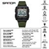 SANDA Youth Sports Luminous Waterproof Multifunction Watch with World Time & Alarm