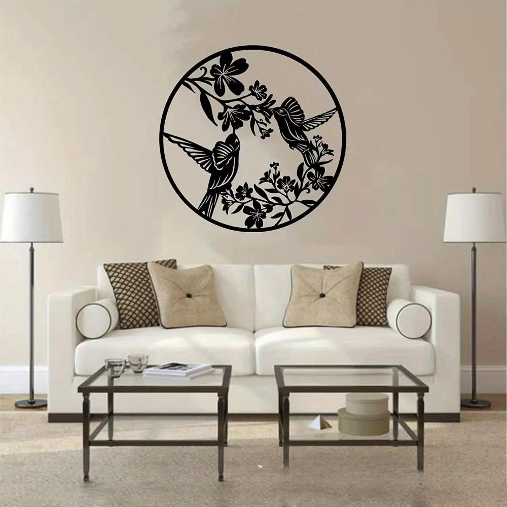 Wandkunst aus Metall mit Zweigen, Blumen und Vögeln, ausgehöhlte Muster, ästhetisches Kunsthandwerk für elegante Wandbehänge und dekoratives Zuhause