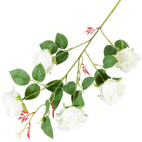 Artificial Rose Flowers for Flower Arrangement Faux Silk Rose Bouquet with 5 Heads Blooms for Parties Wedding Home Table Centerpiece