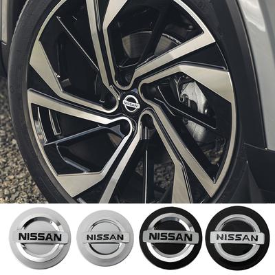 4 Piezas Tapas Centrales de Rueda Cubierta de Llantas Insignia con Logo Accesorios para Coche Para X-trail Qashqai Note Juke Sentra Patrol Leaf Tiida