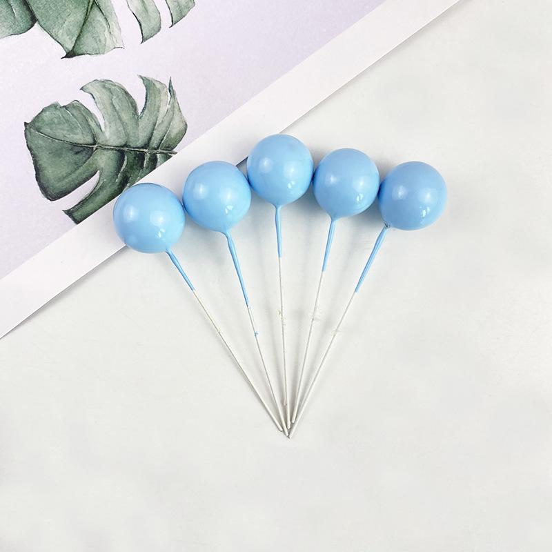 Sada zlatých kuličkových dekorací na dort - 10 kusů: Pěnová koule Narozeninová pekařská zapichovátka a doplňky na dezertní stůl