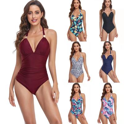 2023 European & American Plus Size Backless Slimming One-piece Swimsuit for Women
