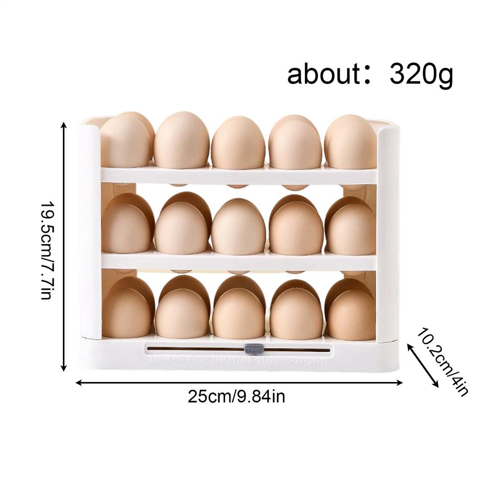 3-lagige Eieraufbewahrungsbox Kühlschrank Eierhalter Großer Kühlschrank Eieraufbewahrungs-Organizer Frischeerhaltende Lebensmittelqualität Eierregal