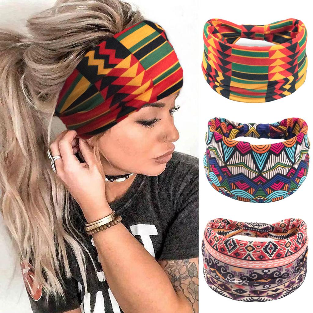 Bohemian Cashew Yoga Übung Stirnband Anti Schweiß und Feuchtigkeit Absorbieren Elastische Baumwolle Stirnband Knoten Stirnband