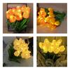 LED-beleuchtete künstliche Tulpenblumenlampe Real Touch Fälschung Tulpenstrauß Nachtlicht mit Band für Valentinstag Ostern Heimküche Hochzeitsdekoration