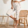 Women Elastic Waist Capri Pants Casual Slim Fit Cropped Trousers with Side Slits Lightweight Stretchy Material for Everyday Wear