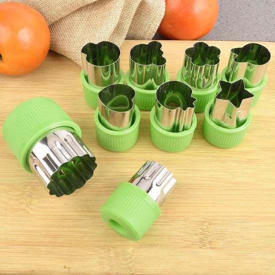 Stainless Steel Vegetable Cookie Cutter Set Multi-Shape Mold for Ravioli Pasta Fruit Carving Non-Stick BPA-Free Dishwasher Safe Essential DIY Tool