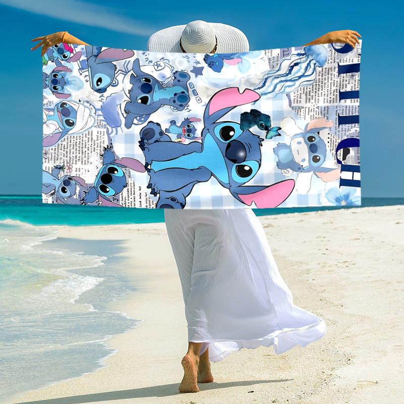 Stitch Adventure Collage Towel Large Quick-Drying Microfiber soft S-Square Pants-s Beach Towel for Travel Fitness Bathing Camping. 0730s113