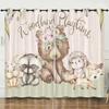 Curtains European And American Cartoon Animals Bear Deer Digital Printing Blackout Curtain Bedroom Punching