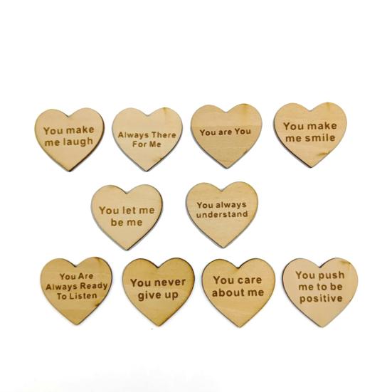 Friendship Tokens Wooden Box with Heart-Shaped Inspirational Cards for Women Unique Gift