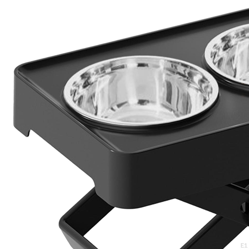 Adjustable Height Pet Feeder with Detachable Double Bowls - Modern Design