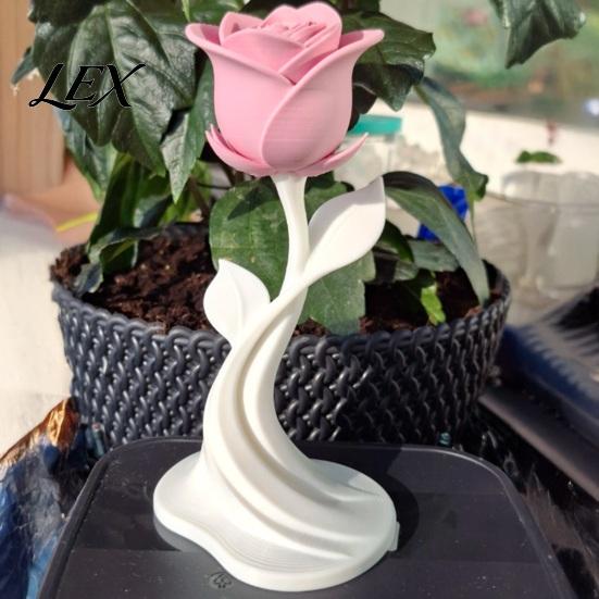 3D Printed Rose Decor Modern Sculpture, Minimalist Floral Decor, Abstract Home Accents Flower Statue for Office, Elegant Tabletop Centerpiece Gift