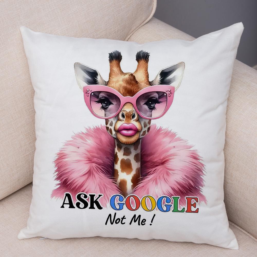 Smiling Monkey Pillowcase Double Print Do Not Disturb Sloth Cushion Cover Soft Plush Sassy Duck Pillowcase for Sofa Home Car