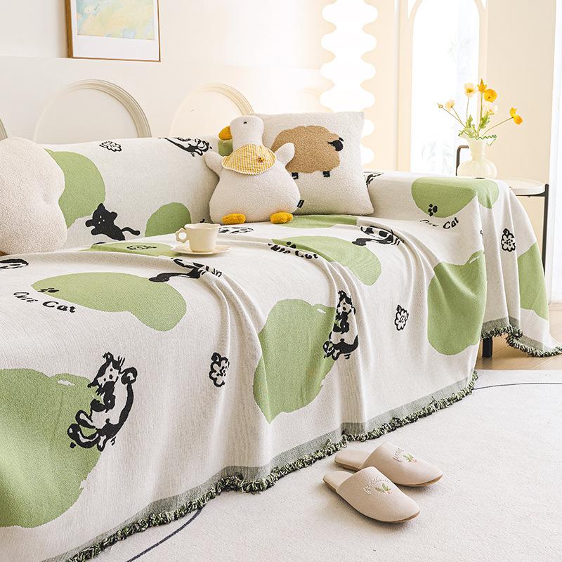 Chenille Sofa Handtuch Niedlich Cartoon All-Inclusive Vier Jahreszeiten Universal Sofa Überwurf Bezug Kratzfest Rutschfest Sofa Decke