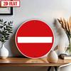 Metal Wall Art Sign, No Entry Round Tin Sign 8x8 Inch, German Road Law Decor for Home