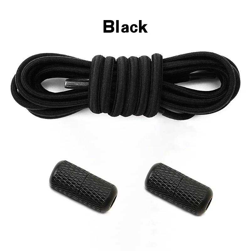 Round Elastic Laces Without Ties Sneakers No Tie Shoelaces Metal Capsule Buckle Shoelace Basketball Shoe Laces Shoes Accessories