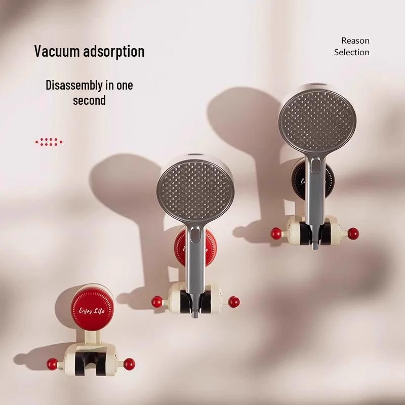 Adjustable Multi-Functional Rotating Shower Head with Suction Cup Base