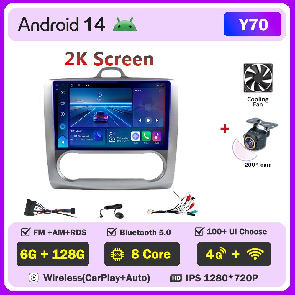 For Ford Focus 2 Mk2 2004-2011 Car Radio Player Car Carplay Screen Autoradio Mirror Link Car Intelligent Systems 8 Core RDS 4G