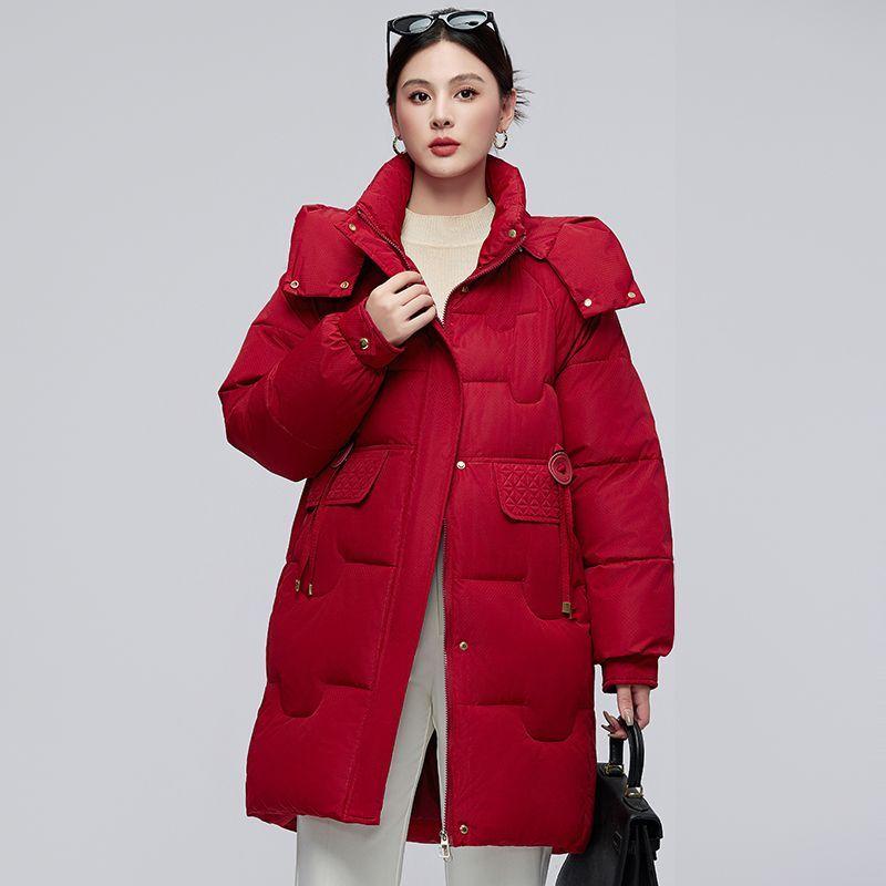 Long Women Cotton Coat Winter Korean Fashion Warm Thick Padded Jacket Loose Fit Versatile Outwear Stylish
