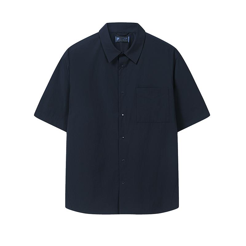 FILA Blue Simple Comfortable Casual Short Sleeve Shirt Men shirts F11M632402FDB M
