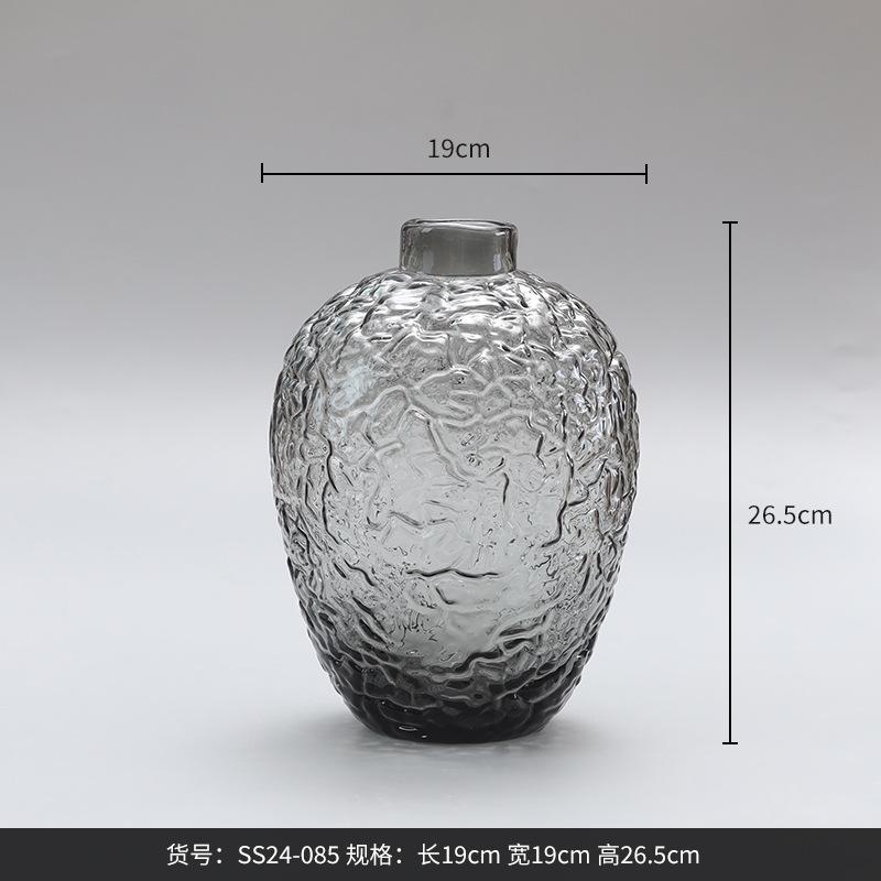 

Luxury Vase Frosted Glass Desktop Decor for Living Room Transparent Flower Vase for Fresh Flowers