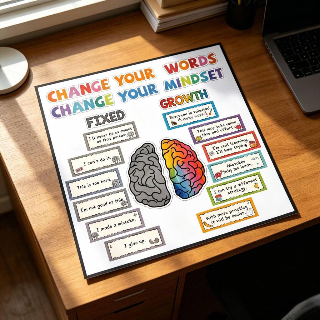 Resilience Building Poster Positive Statements Inspirational Quote Display Art Colorful Design