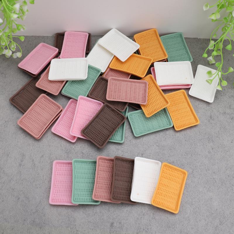 10Pcs Dollhouse Simulation Miniature Kitchen Cutlery Dish Plate Dessert Bread Plate Model Ornament Toys Doll House Accessories