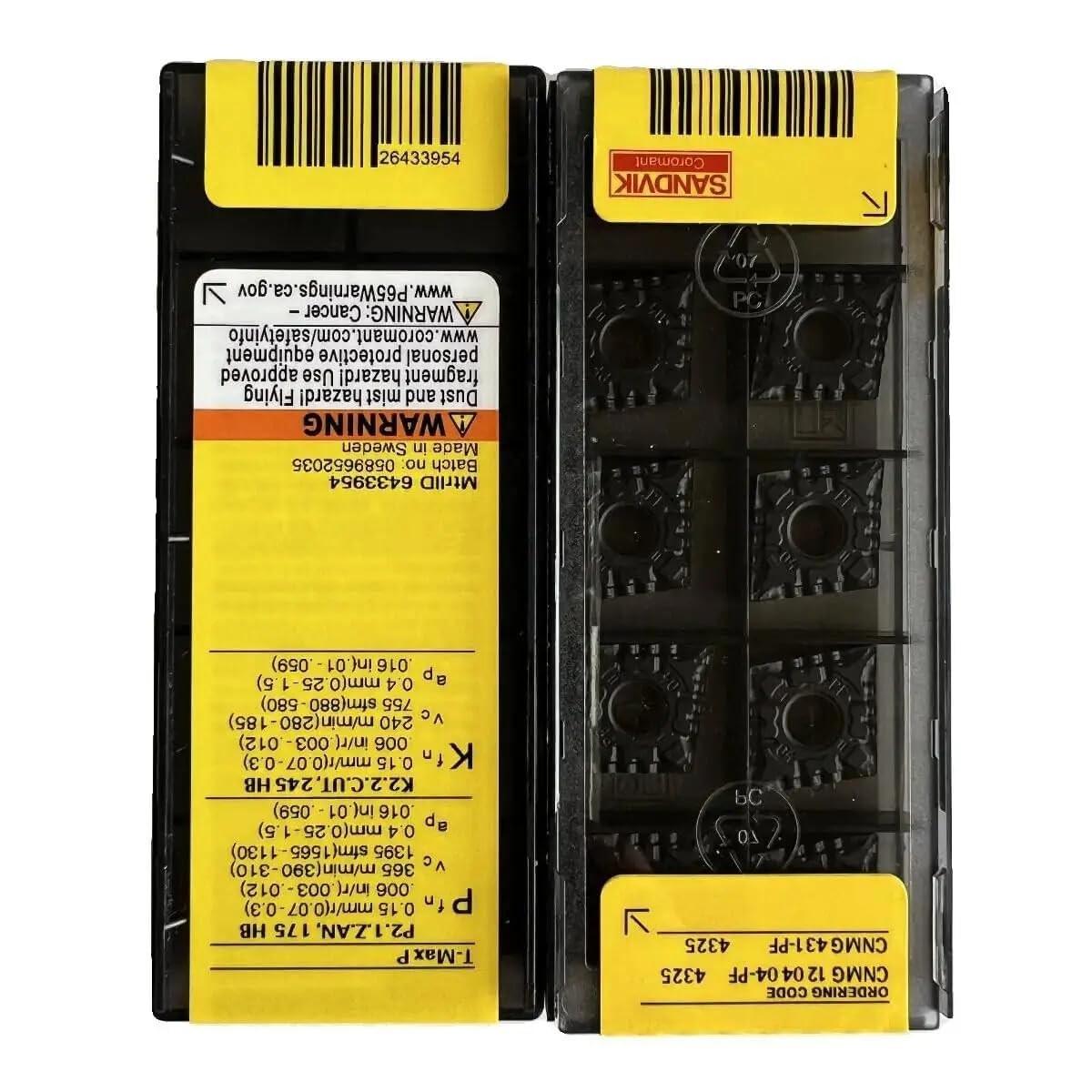 

Original Sandvik / CNMG120404-PF 4325 / CNC lathe carbide blade 10 PCS