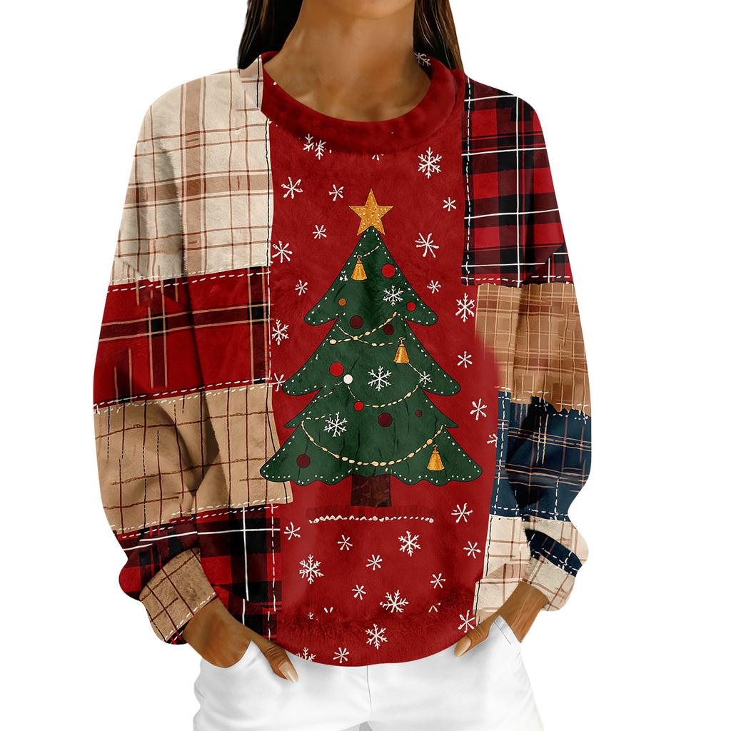 Dammode Fleece Hoodie Långärmad Rund Hals Casual Bekväm Lös Passform Lättviktig Dam-Hoodie