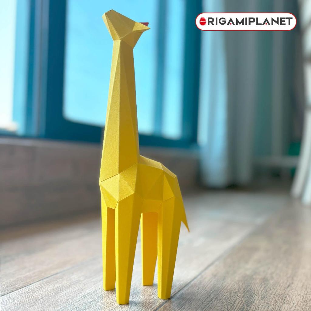 ORIGAMIPLANET Giraffe 3D Origami Paper Craft Creative Handmade Paper Art for 3D Paper Sculpture Home Unique DIY Animal Model Paper Craft Gift for
