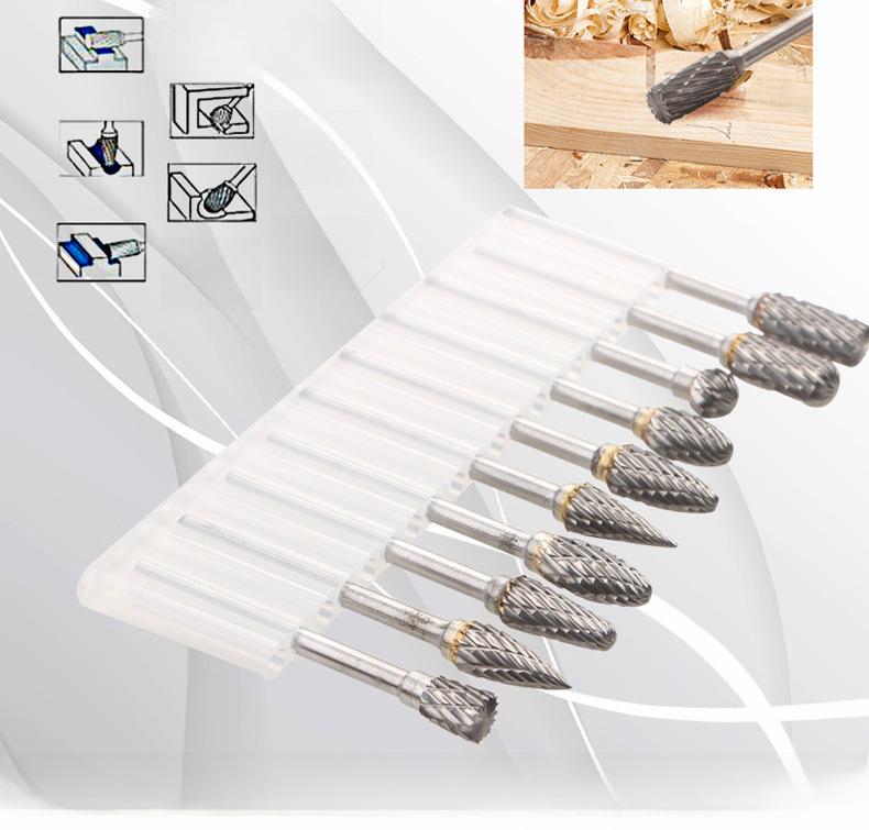 Accesoriu pentru șlefuit cu pile rotative din carbură de tungsten - Cap de freza cu granulație simplă și dublă