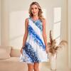 Summer Women's Dress Fashion Printed Sleeveless Round Neck Abstract Dresses