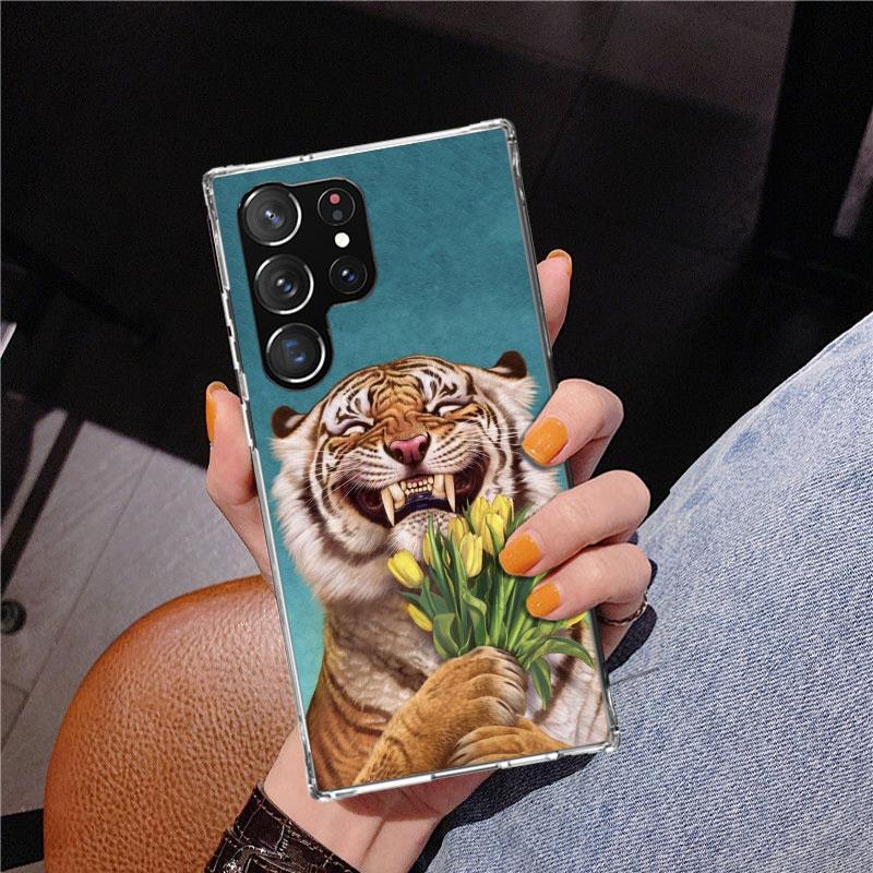 Superior Tiger Pattern Art Phone Case For Samsung Galaxy S24 S25 Edge S26 Ultra S23 S22 S21 Plus S20 FE + Personalized Print Cov