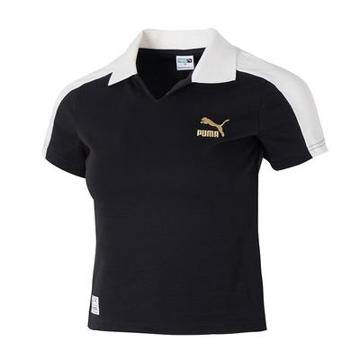 Polo Shirt Short Sleeve Casual Breathable Sports Women Tops Black 629235-01