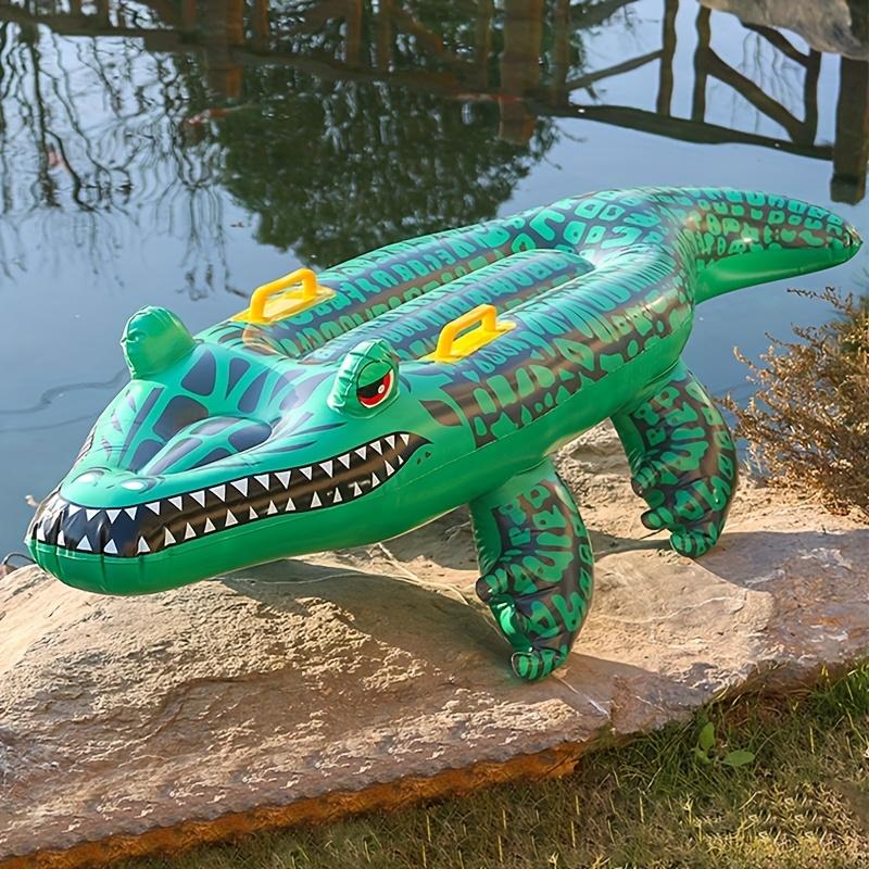 New Model PVC Inflatable Crocodile-Shaped Surfboard - Raft for Water Drifting, Ride-On Float for Outdoor Swimming, No Air Pump