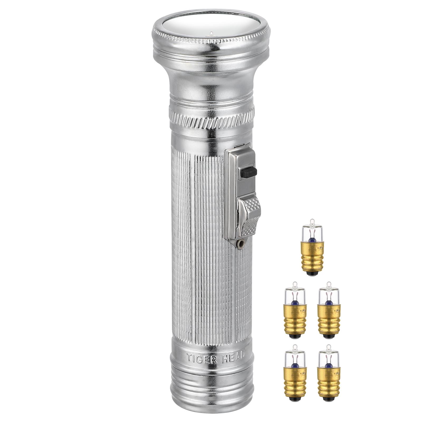 Small Metal Vintage Flashlight Props Old Fashioned Portable Lantern Small Flashlight For Adventure Night Use Portable Lighting 14.00X4.00X4.00CM серебряный
