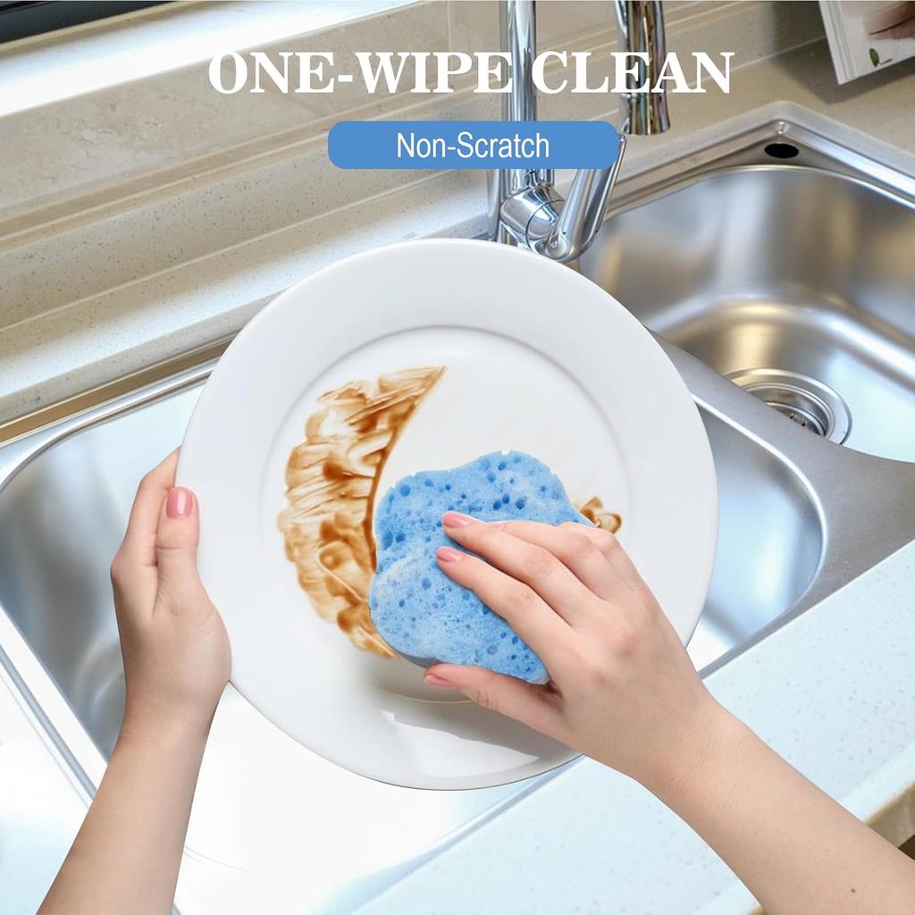 Flower-Shaped Scrubbing Sponges, Double-Sided Temperature Control, Kitchen Dishwashing Sponges, Rich Foam to Cleaning, Suitable for Kitchen, Home,
