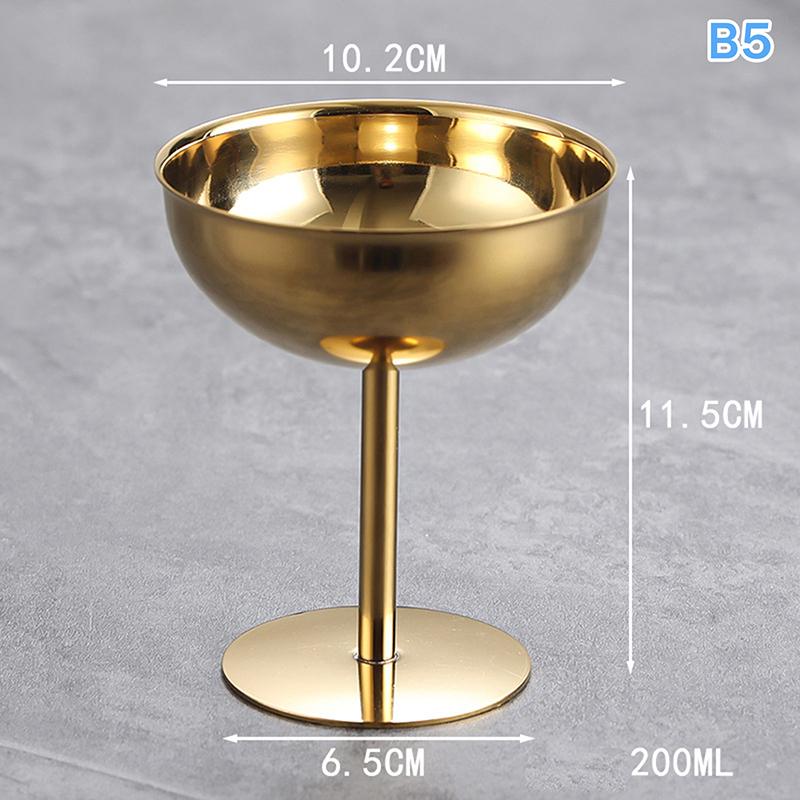 1pc Ice Cream Goblet Dessert Cup Stainless Steel Goblet Cup Ice Cream Dessert Salad Bowl Fruit Plate Snack Dish KTV Bar Supplies