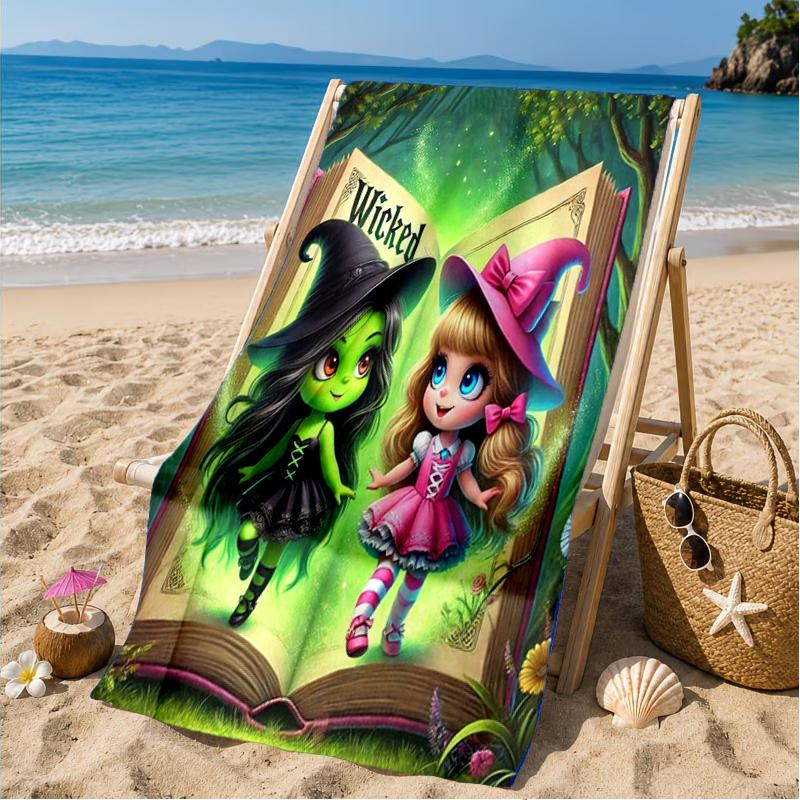 Magic Witch And Friendship Beach Towel, Microfiber Beach Towel, Perfect For Pool, Beach, Travel, Home Decor Beach Party Fan Gifts