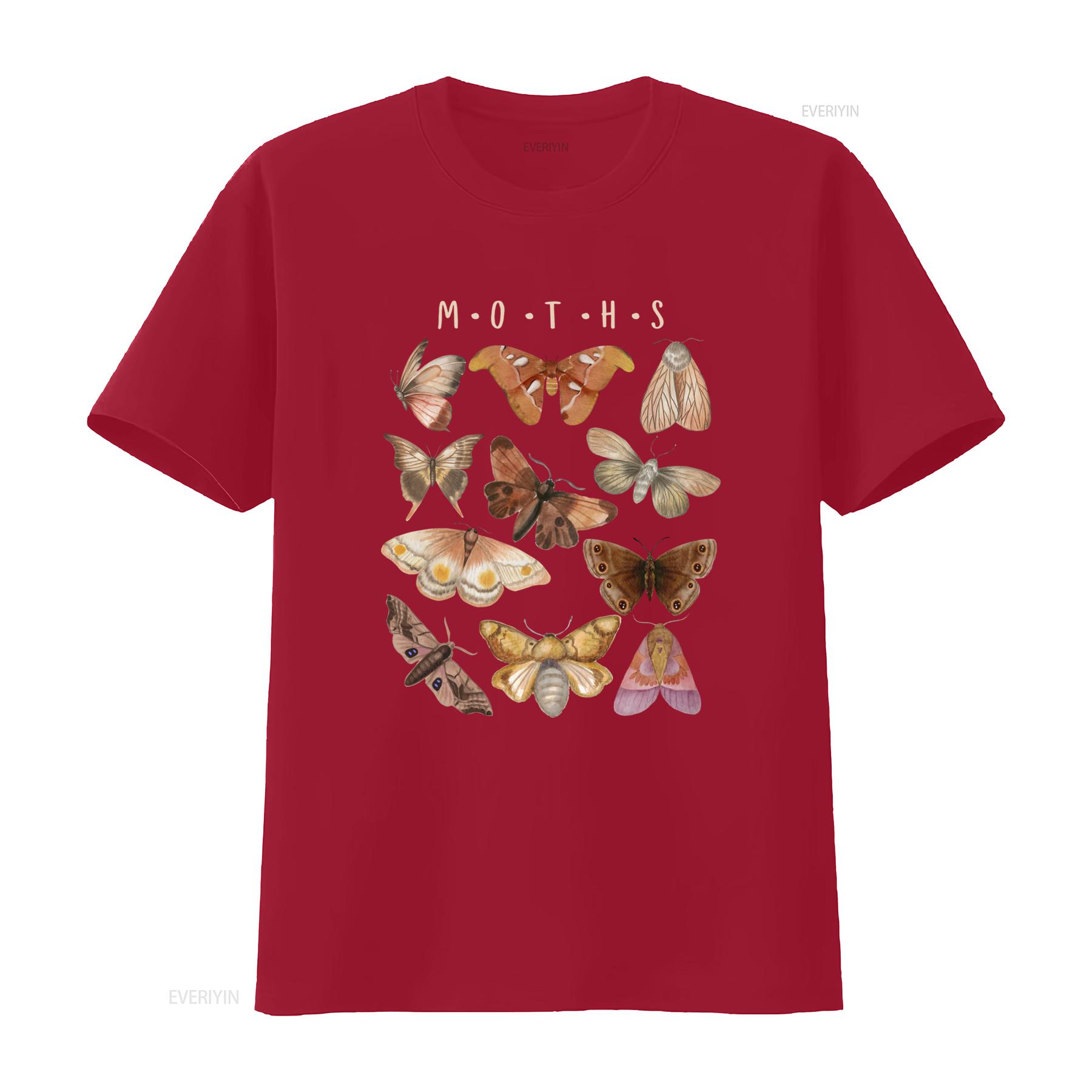 Футболка с принтом мотыльков Theforestfae Лунный Император Luna Розовый Клен Коттеджный Стиль Мотыльки винтаж Стирка стильная дизайнерская одежда S