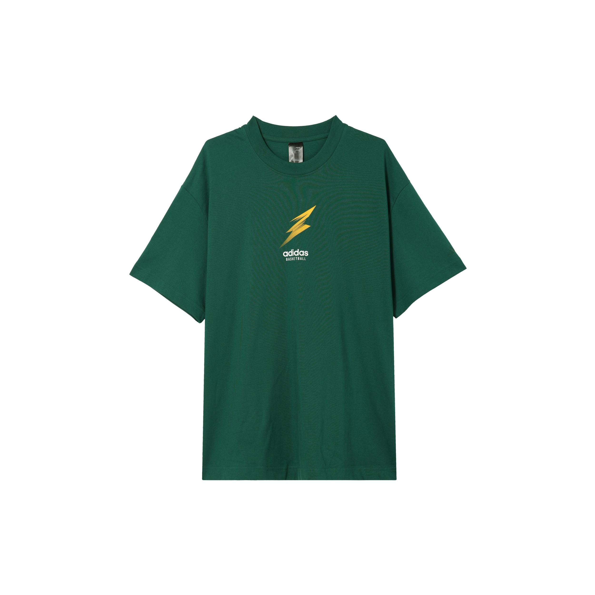 adidas Basketball Graphic T-shirt Asia Sizing  Green  Men s JC6789 M