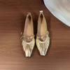 Fashion 2025 French Pleated Cutout Flat Heel Half Slippers Summer Outside Mules
