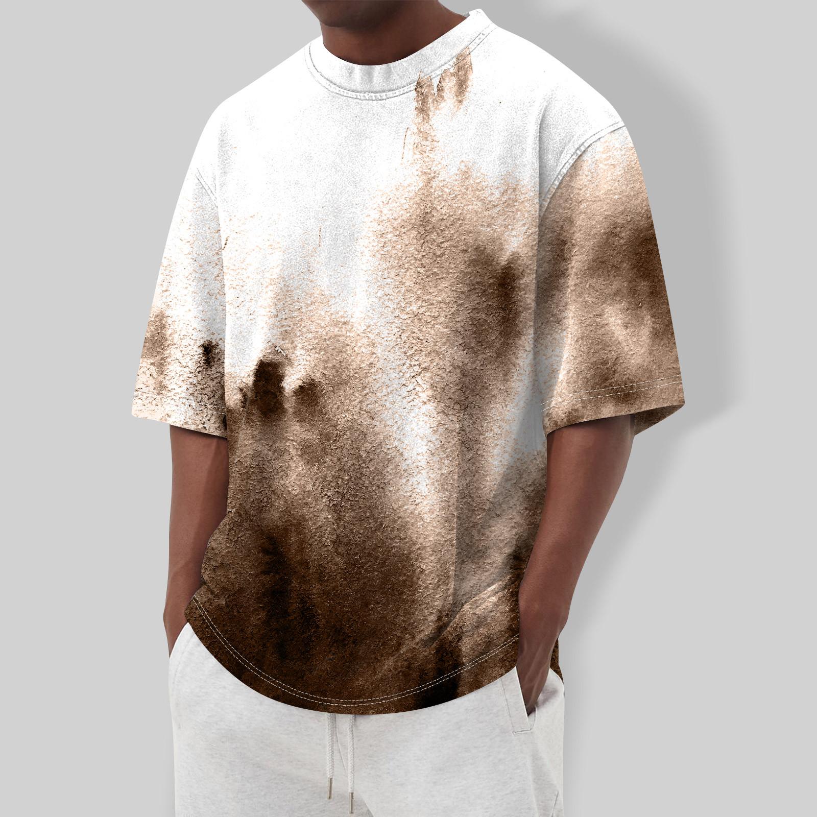 Летняя мужская популярная футболка с круглым вырезом и коротким рукавом с принтом L — фото 7